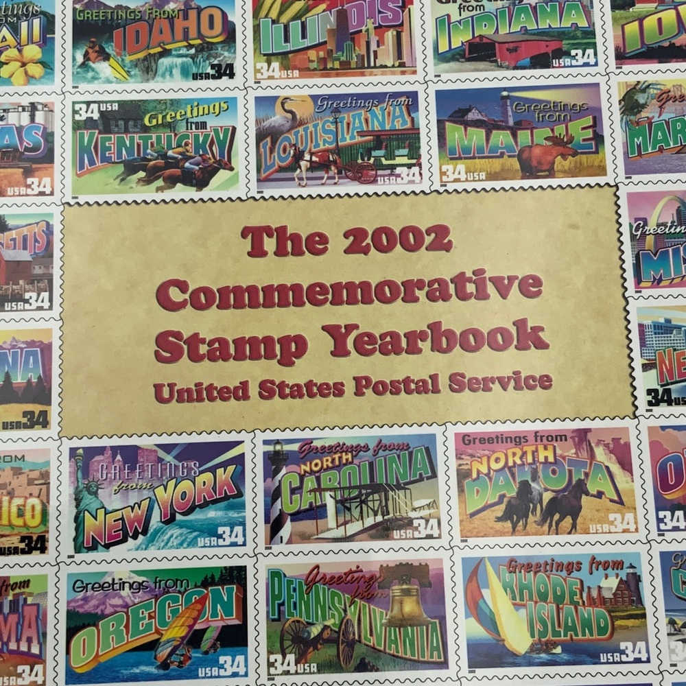2002 Commemorative Stamp Yearbook Stamp Collection Vintage